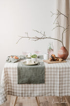 Light pink linen placemats set