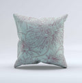 Teal Aster Flower Lined ink-Fuzed Decorative Throw Pillow