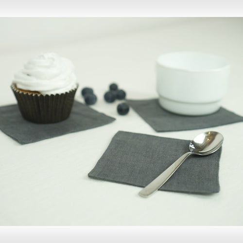 Set of linen coasters