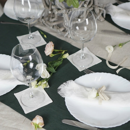 Set of linen coasters