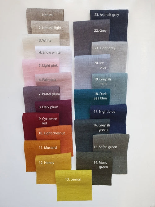 Set of linen samples (10 colors in one set)