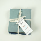 Sky Blue linen coasters set