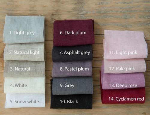 Set of linen samples (10 colors in one set)
