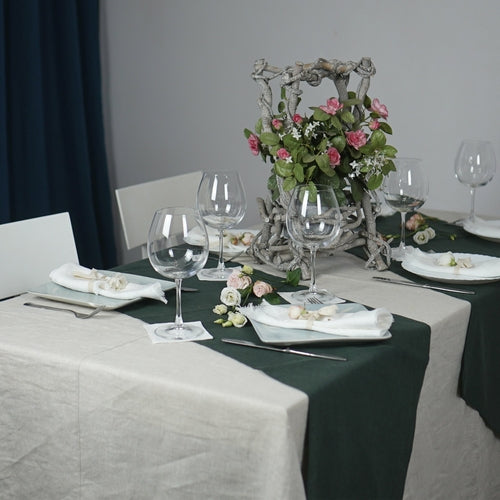 Pale Pink linen table cloth